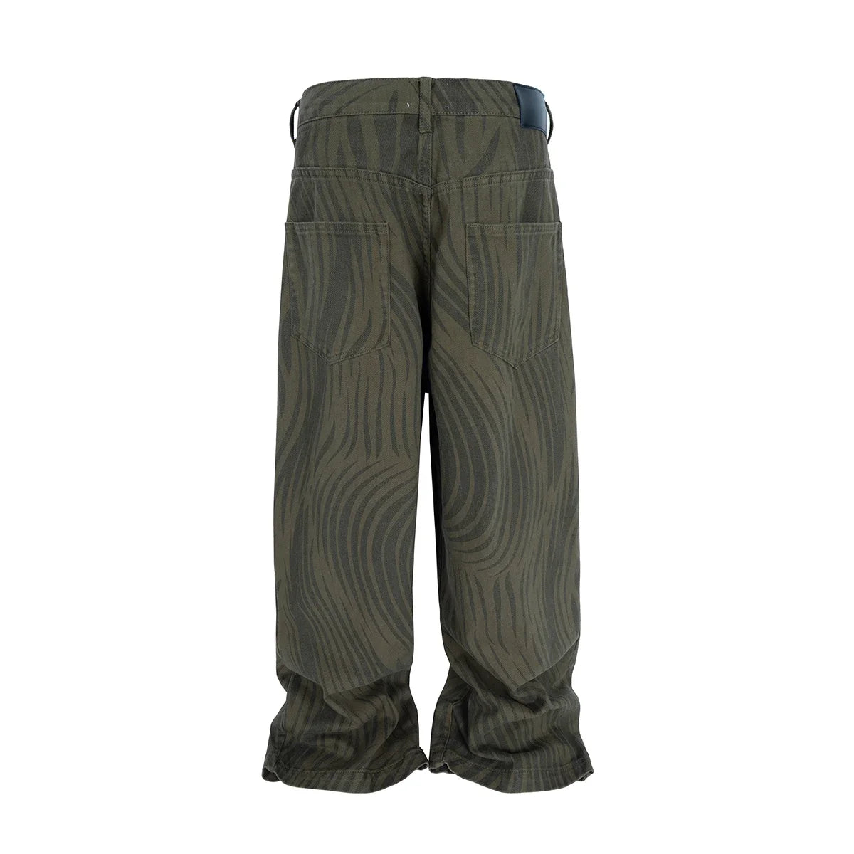 Hearujoy Streetwear Vintage Water Ripple Thread Printed Jeans for Men Patchwork Straight Wide Leg Baggy Denim Pants Oversize Loose Cargos