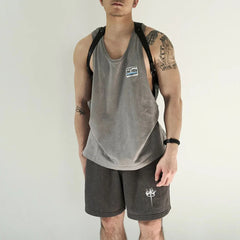 Hearujoy Cotton Casual Vest Men Sexy Y2k Tank Top Summer Sports Fitness Loose Sleeveless T-Shirt High Street Hip Hop Camisole Suspenders