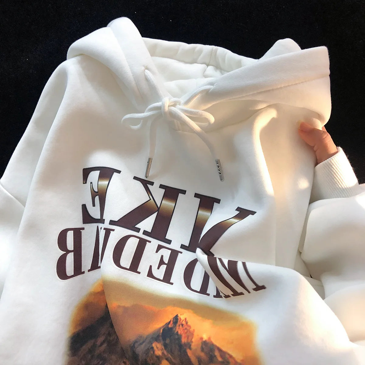 HEARUJOY  -  Retro Streetwear Oil Painting Hoodie Womens Winter Warm Fleece Loose Oversized Coat Fashion Casual Chic Jacket