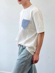 HEARUJOY  -  Summer Trendy Pocket Striped Casual Round Neck Short Sleeve T-Shirt