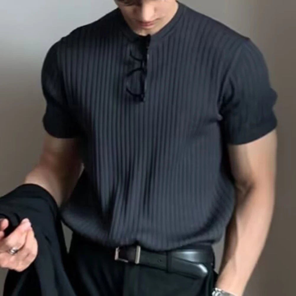 HEARUJOY  -  Men T Shirt T Shirt Casual Men O Neck Short Sleeve Solid Color Streetwear T Shirt For Men Fashion High Quality