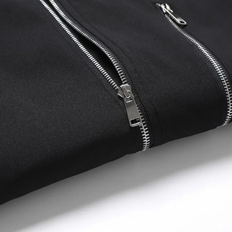 HEARUJOY  -  Zippered Men's Spring Autumn Design New American Casual Jacket Trendy Retro Lapel Handsome