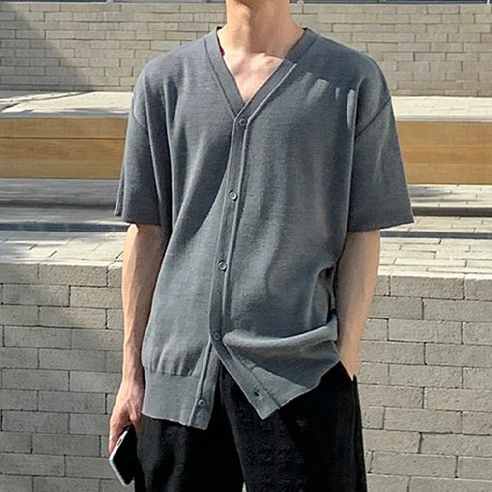 HEARUJOY  -  Polyester Shirt Loose Casual Cardigan Holiday Style Regular Length Solid Pattern Summer Wear Casual Style For Daily Wear