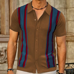 HEARUJOY  -  Men's Luxury Clothing Knit Short Sleeve Polo Shirt Casual Streetwear Lapel Button Down Cardigan Breathable Tops Summer Knitwear