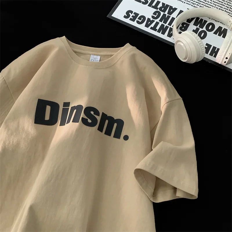 HEARUJOY  -  T Shirt Oversized Cotton For Men White Men's Letter Print T-shirts Male Casual Wear 5XL Summer Tee Shirts Unisex Big Size