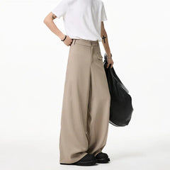 HEARUJOY  -  Khaki Black Suit Pants Men Fashion Society Mens Dress Pants Korean Loose Wide Leg Pants Mens Office Formal Trousers M-3XL
