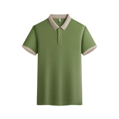 HEARUJOY  -  Summer Men's Clothing Luxury Knit Short Sleeve Polo Shirt Retro Button-down Patchwork Popular Fashion Business Casual T-shirt