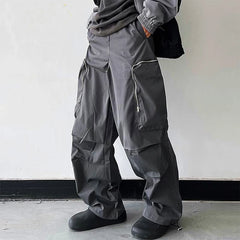 Hearujoy Black Baggy Cargo Pants Fashion Harajuku Straight Trousers Men's Y2K Vintage Baggy Casual Pocket Streetwear Hip Hop Korean Style