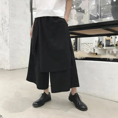 Hearujoy Chinese Harem Pants Kimono Karate Asuab Clothes Black Samurai Clothes Japanese Pants Streetwear Cotton And Linen Cropped Pant