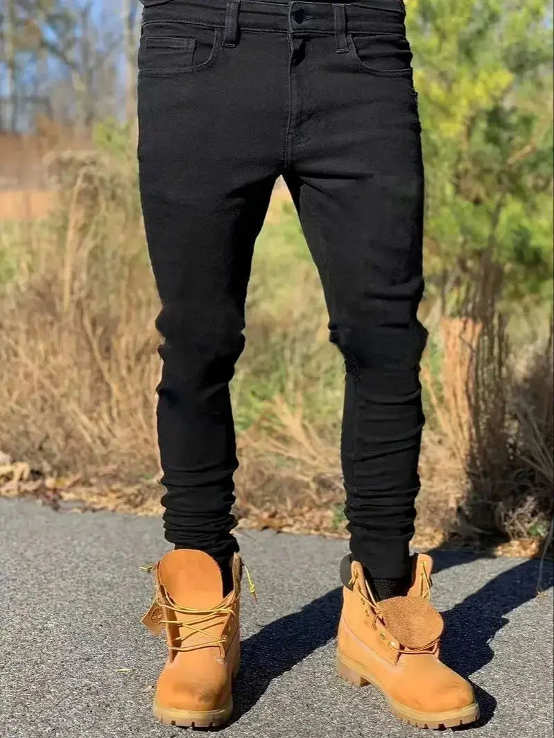 HEARUJOY  -  Slim-fit Men'S Washed Jeans