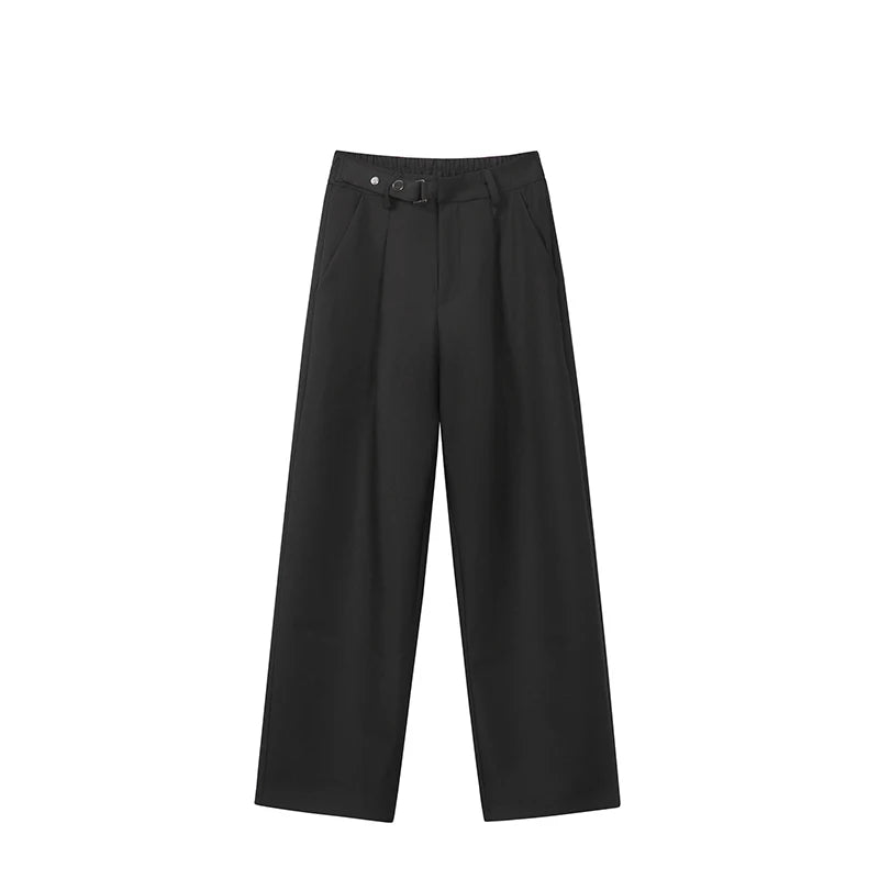 HEARUJOY  -  Gray Suit Pants Men Oversized Social Mens Black Dress Pants Korean Loose Wide Leg Pants Mens Office Formal Trousers M-3XL