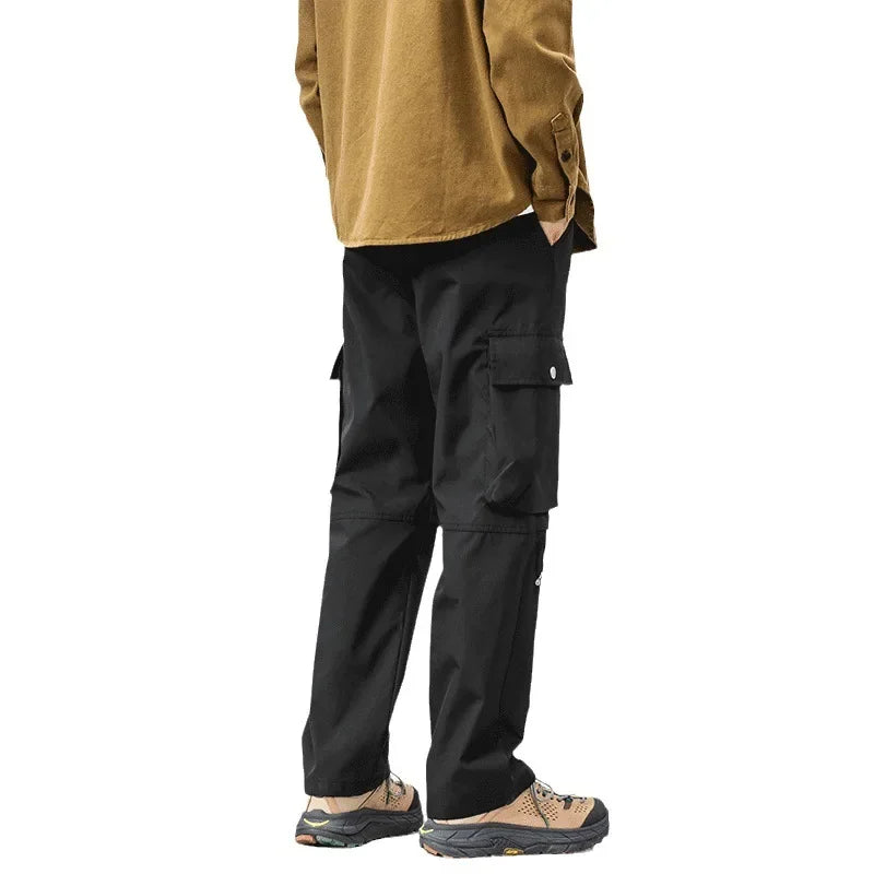 Hearujoy Outdoor Cargo Pants Men Wide Leg Trousers Hip Hop Parachute Male Climbing Japanese Streetwear Vintage Safari Style