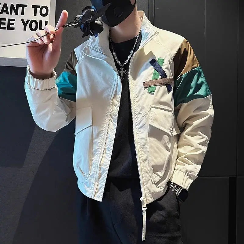 Hearujoy Premium Splicing Jacket for Men Popular Trendy Brand Jacket Cool and Stylish Men's Casual Top