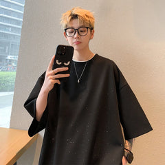 Hearujoy Harajuku Men Oversized Chic Tee Shirts Summer Short Sleeve All-match T-Shirts Men's Korean Loose Tops Plus Size 5XL-M