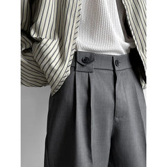 HEARUJOY  -  Grey Suit Pants Men Fashion Society Mens Black Dress Pants Korean Loose Casual Straight Pants Mens Office Formal Trousers 4XL