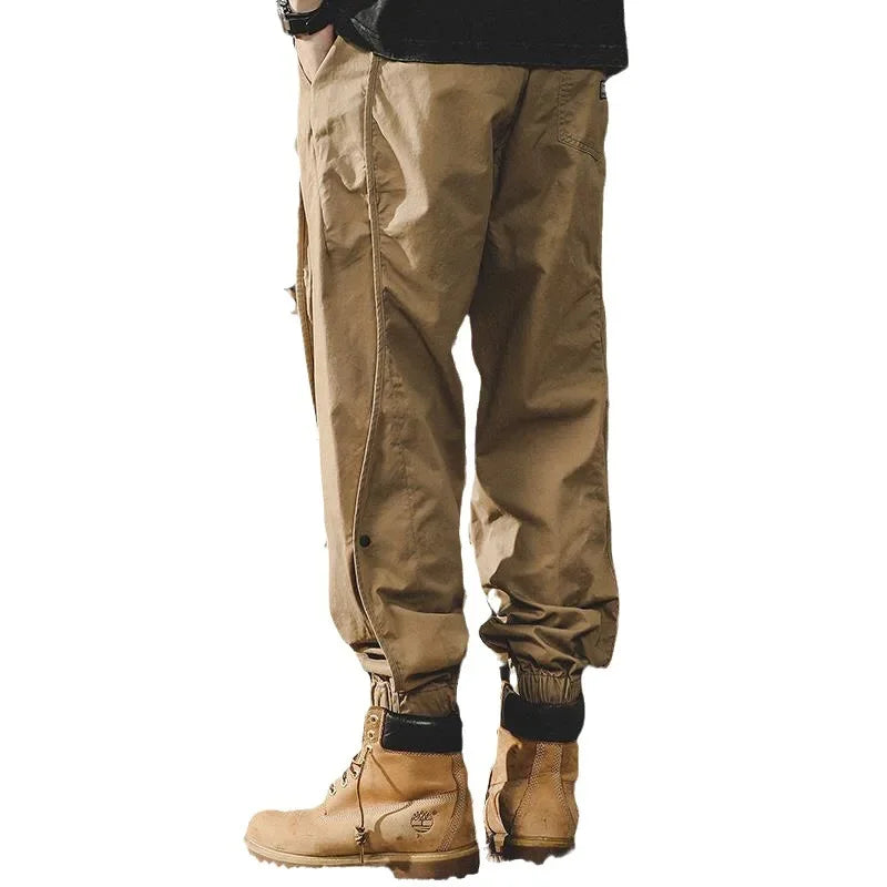 Hearujoy Techwear Cargo Pants Men Black Cargo Trousers Male Vintage Japanese Streetwear Hip Hop Pockets Casual Safari Style Loose