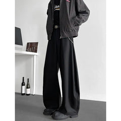 HEARUJOY  -  Grey Black Suit Pants Men Oversized Society Mens Dress Pants Korean Casual Wide Leg Pants Mens Office Formal Trousers M-3XL