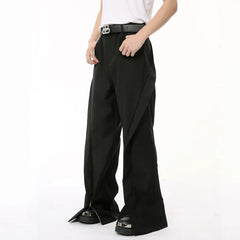 Hearujoy Male Suit Pants New Three-dimensional Deconstructed Zippers Design Boot Cut Men‘s Trousers Summer Trendy 9C6681