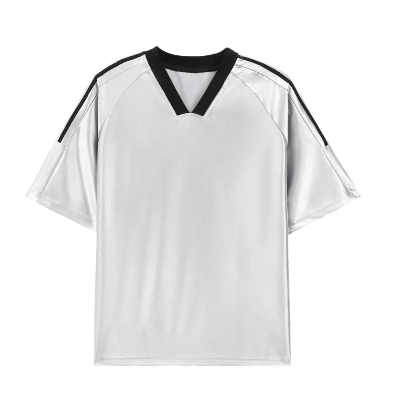HEARUJOY  -  Summer Short Sleeved T-shirt Men Oversized Casual V-neck T Shirt Men Streetwear Korean Loose Pullover T Shirt Mens Top M-3XL