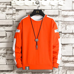 HEARUJOY  -  Spring utumn New Fashion Brand Men's Sweatshirt Trendy Color-Blocked Loose Round Neck Long Sleeve T-shirt Top Casual