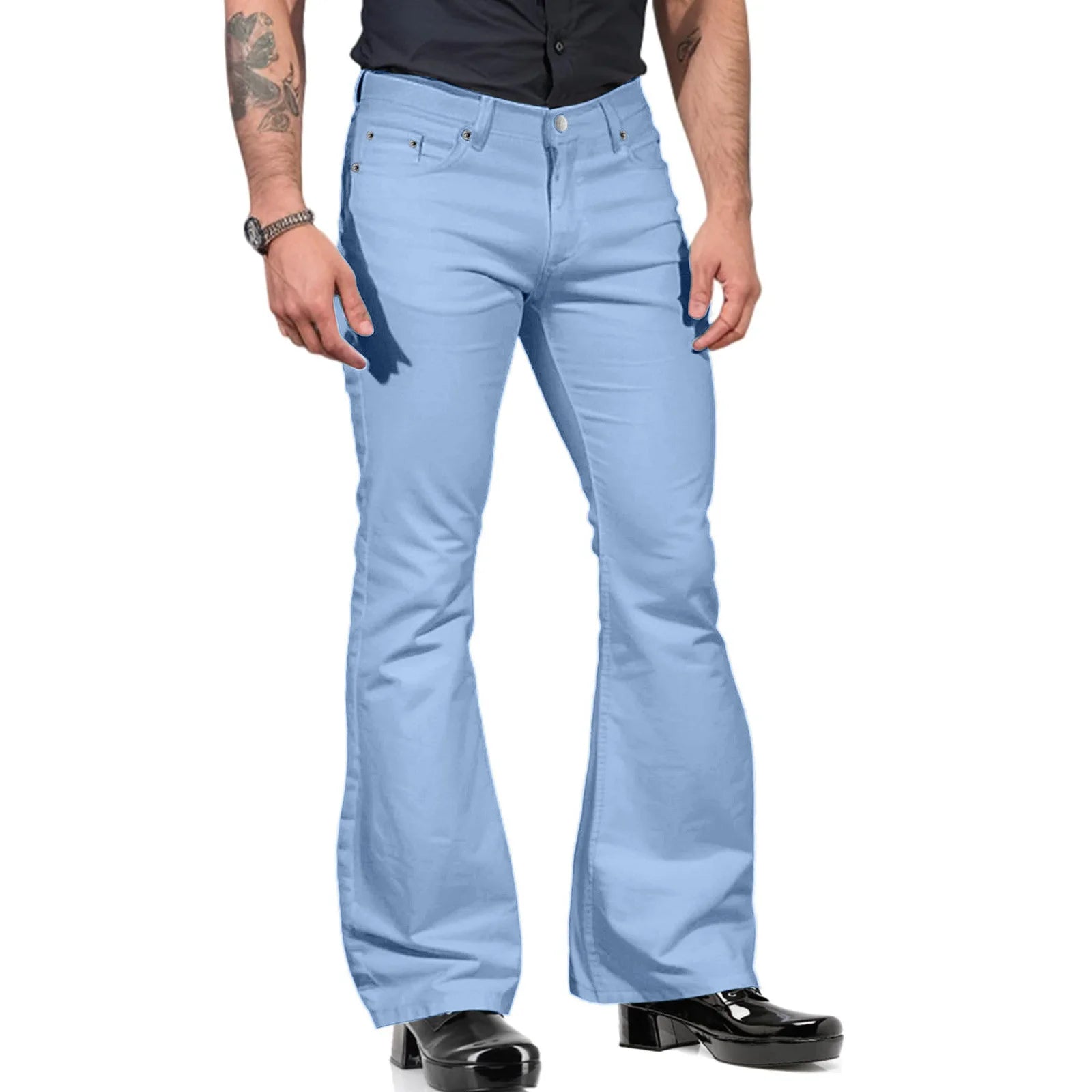 HEARUJOY  -  Summer Men's Casual Flared Slim Fit Cargo Pants Classic Business Straight Loose Trousers