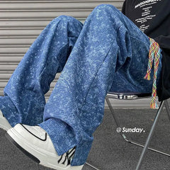 HEARUJOY  -  Creative Tie-Dye Casual Pants Men's American High Street Trend Straight Leg Stylish Sportswear