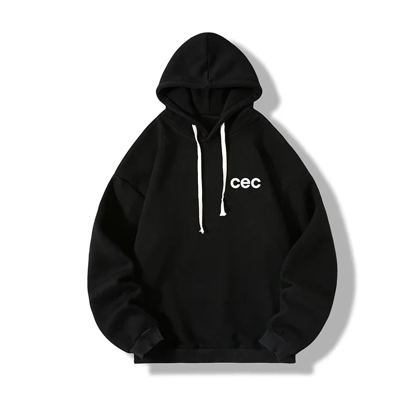 HEARUJOY  -  Men's Oversized Hoodie Off White 5XL Letter Print Hoodies with Hat Over size for Men Man Hoody Casual Wear Male Sweatshirt