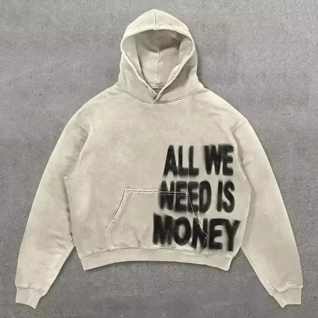 HEARUJOY  -  Minimally Designed Color Printed Pattern Fashionable Hooded Sweatshirt Korean Classic Daily Loose Casual Zipper Sweatshirt