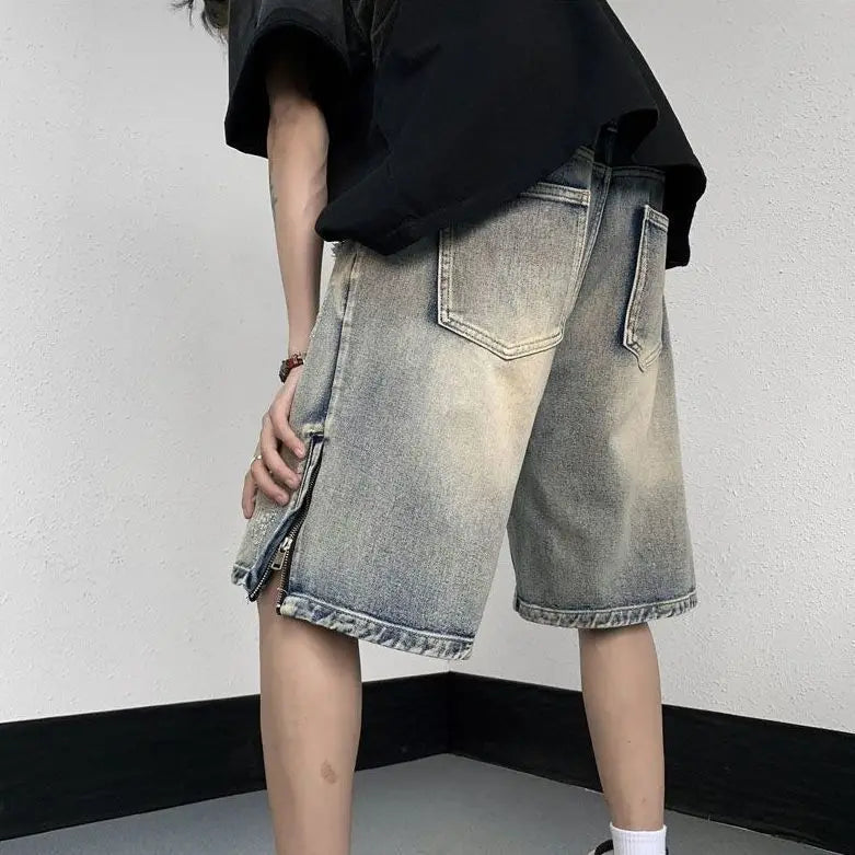 HEARUJOY  -  Men's High Street Ripped Denim Versatile Loose and Handsome Shorts