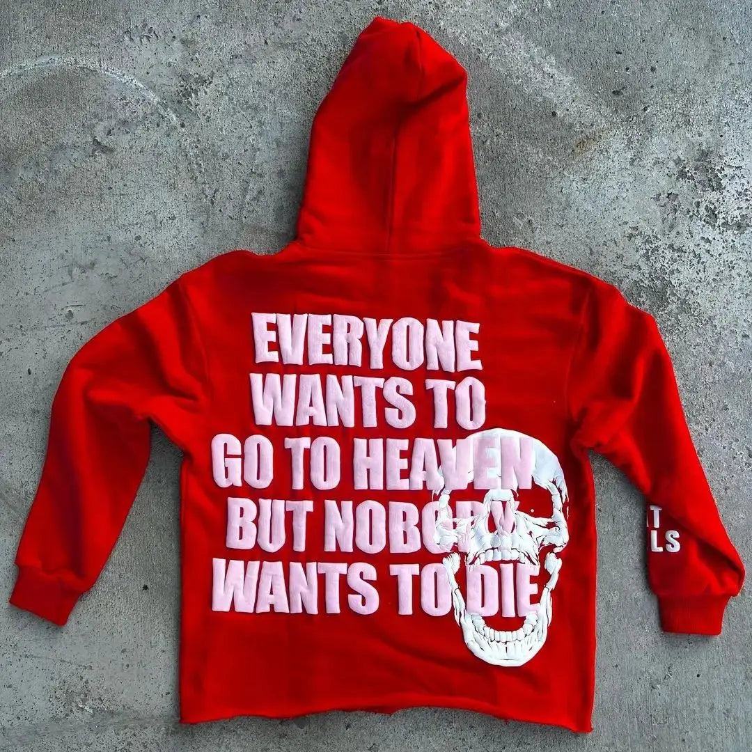 Hearujoy Harajuku skull letter print streetwear hiphop hoodies women graphic y2k top oversized hoodie sweatshirt goth women clothes