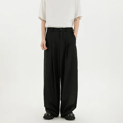 HEARUJOY  -  Black Suit Pants Men Oversized Fashion Society Mens Dress Trousers Korean Loose Wide Leg Pants Mens Office Formal Trousers