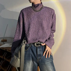 HEARUJOY  -  Unicolor Men's T-shirts Japan One Piece Designer Quotes Emo Size Plain Sweatshirt Bulk Aesthetic Spring Turtleneck Male Pullover