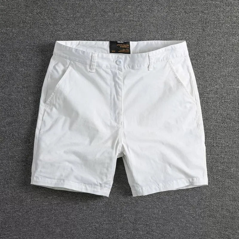 HEARUJOY  -  Summer New Quarter Length Shorts Men Casual Slim Fit Straight Cargo Shorts Stretch Three Quarter Beach Shorts