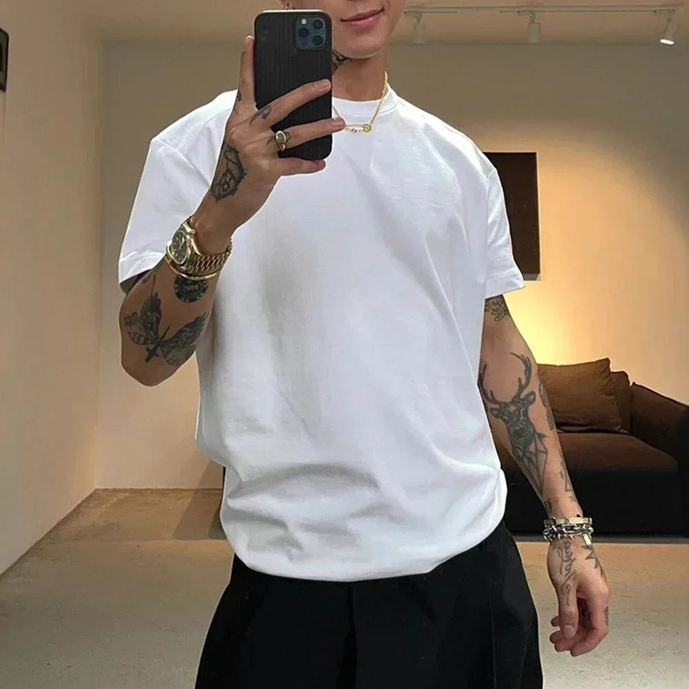 HEARUJOY  -  Daily Casual Wear Casual Tops Fashionable T-Shirt Fashion Casual Tops Men Casual Polyester Fabric Slight Stretch Suit For Summer