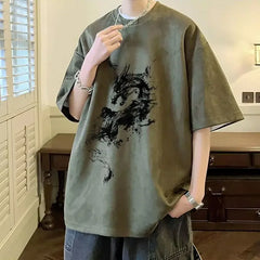 HEARUJOY  -  Man Tee Shirts Cotton Oversized O Neck Watercolor T Shirt for Men Luxury High Quality Cool New In Cheap Clothes Party Summer Top