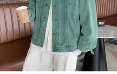 HEARUJOY  -  Lapel Design Versatile Spring Autumn Denim Jackets for Men Trendy Brands Loose Boys Couples Versatile Solid Color Jacket Tops