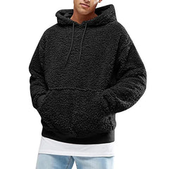 HEARUJOY  -  Autumn Winter MenS Fleece Lined Hooded Sweatshirt Cozy Warm Pullover Soft Fluffy Casual Streetwear Trendy Thickened Long Sleeve