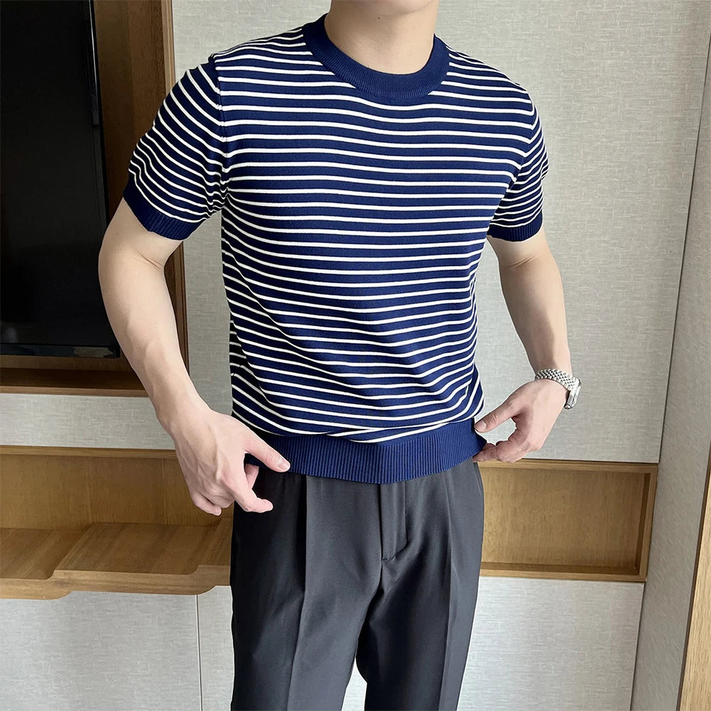 HEARUJOY  -  2XL Men Korean Style T-shirt Applicable Gender Men Korean Style Fashion Summer Casual Outfit Casual Wear For Men