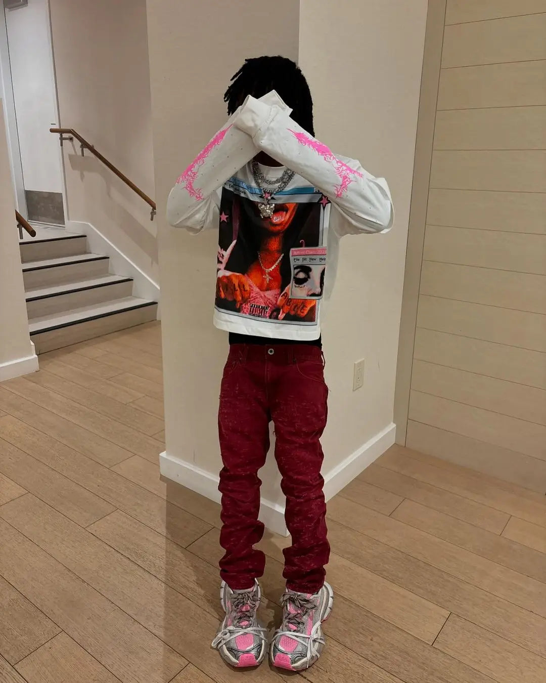 Hearujoy Harajuku Y2k Gothic Print Graphic T Shirts Streetwear Grunge Clothes Vintage Long Sleeves Oversized Tops Goth Men Clothing