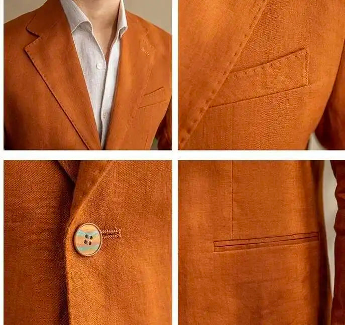 HEARUJOY  -  High Quality Linen Blend Business Dress Suit Wedding Suit Men Versatile Casual Office Party Prom Costume Homme Men Tuxedo Suit