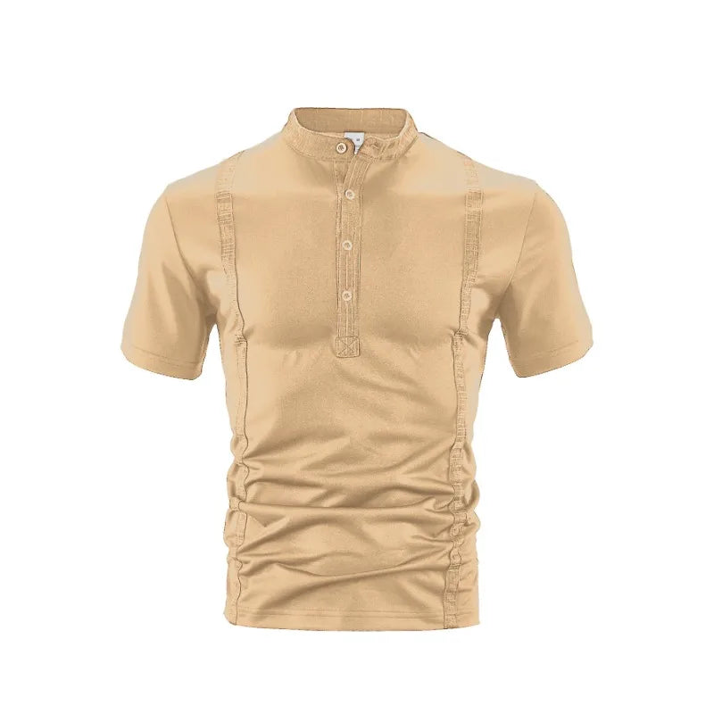 HEARUJOY  -  Men's New Summer Polo Shirt Short Sleeve Fashionable Casual T-shirt Top