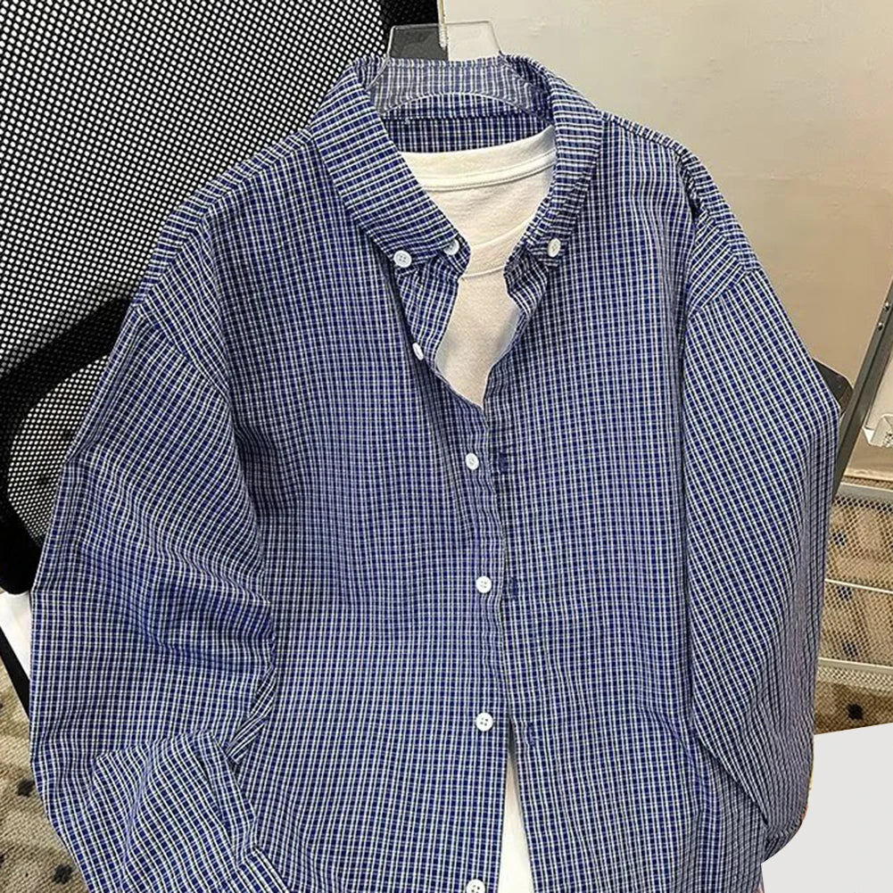 HEARUJOY  -  Button Up Shirt Mens Casual Tops Casual Gatherings Casual All Season Wear Daily Wear Lightweight Material Loose Fit Design