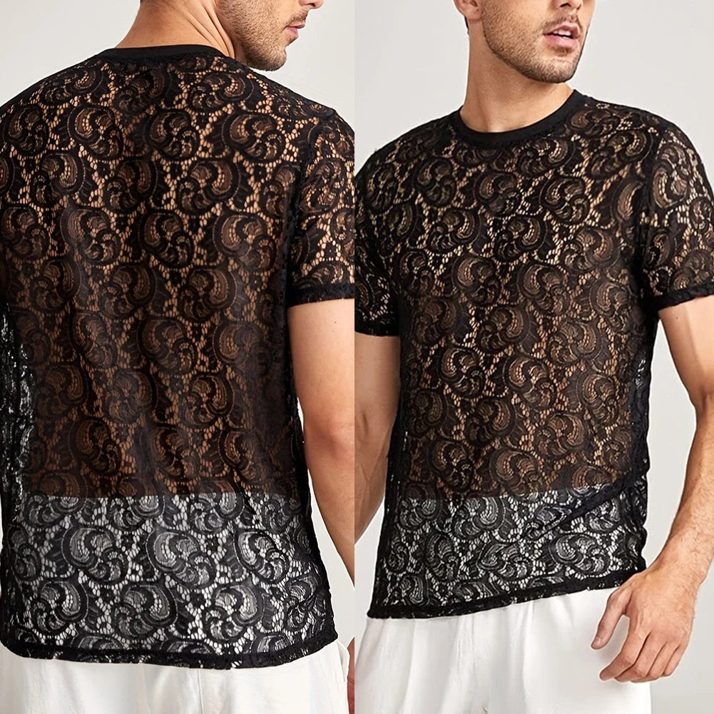 HEARUJOY  -  Slightly Transparent Hollow Out Lace Top Summer Style Regular Clothing Length S-2XL Size Available Slight Stretch Fabric