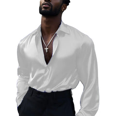 HEARUJOY  -  Business Shirt Casual Top Mens Retro Shirt 5 Spandex 95 Polyester Applicable Gender Men Daily Wear Holiday Attire