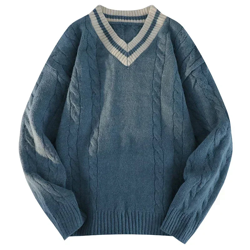 HEARUJOY  -  Men's New Autumn and Winter Sweater Base Shirt Men's V-neck Design All Comfortable Lazy Wind Warm Can Wear Sweater Men