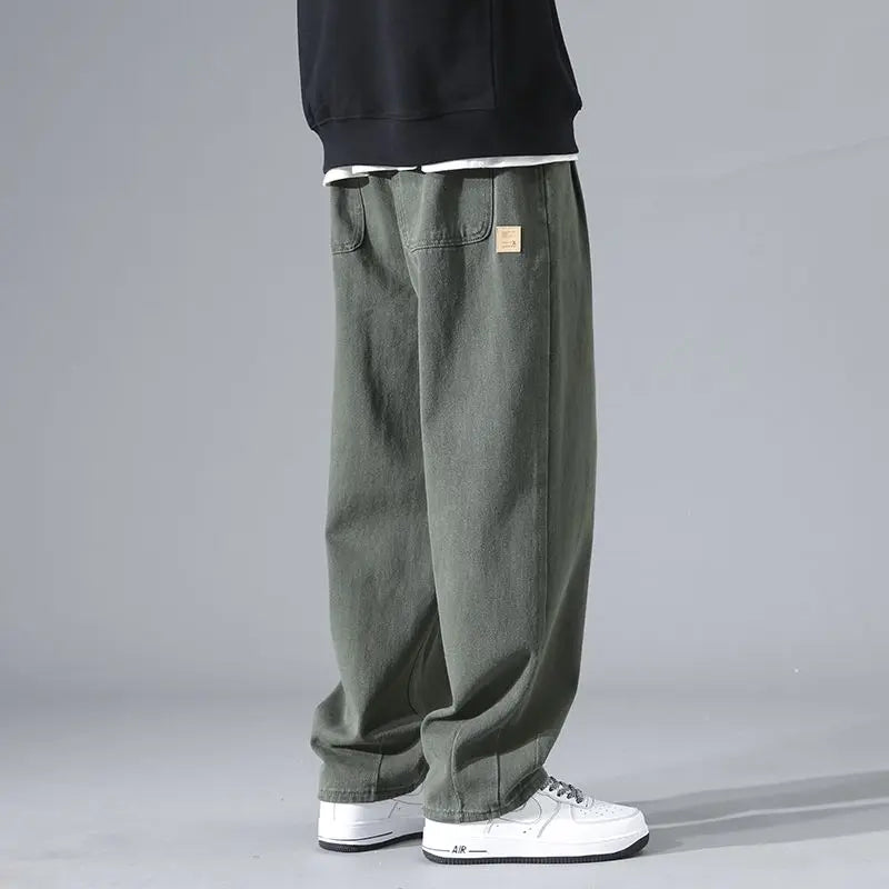 HEARUJOY  -  Japanese Retro for Men 2025 New Spring and Autumn Trendy Brand Men Trousers Loose Sweatpants Wide-leg Casual Straight Trousers