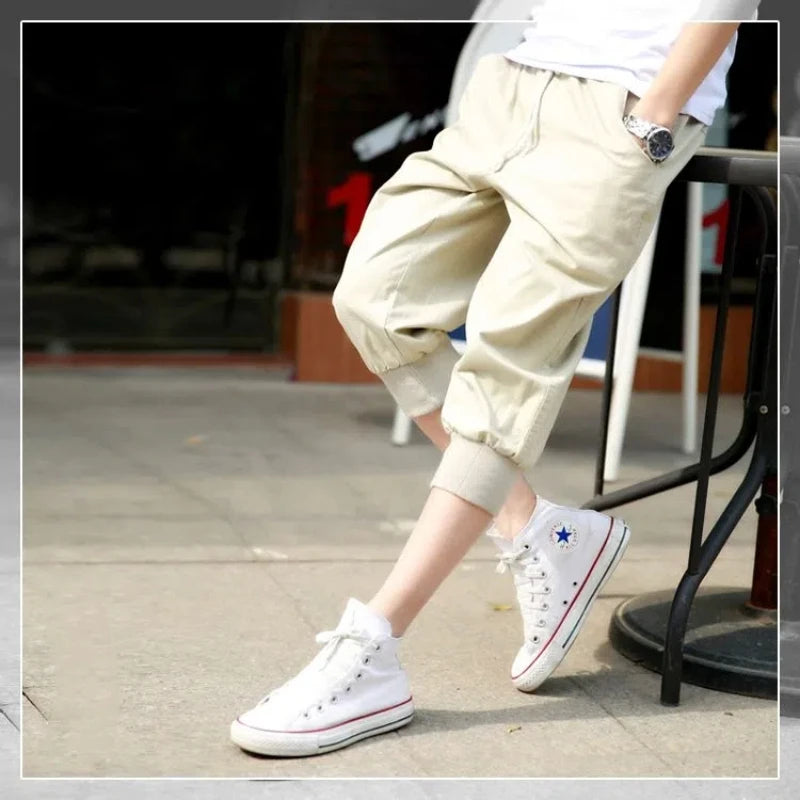 HEARUJOY  -  Casual Cropped Pants Men's Small Feet Casual Pants Cotton Shorts Versatile Loose Sports Harem Pants