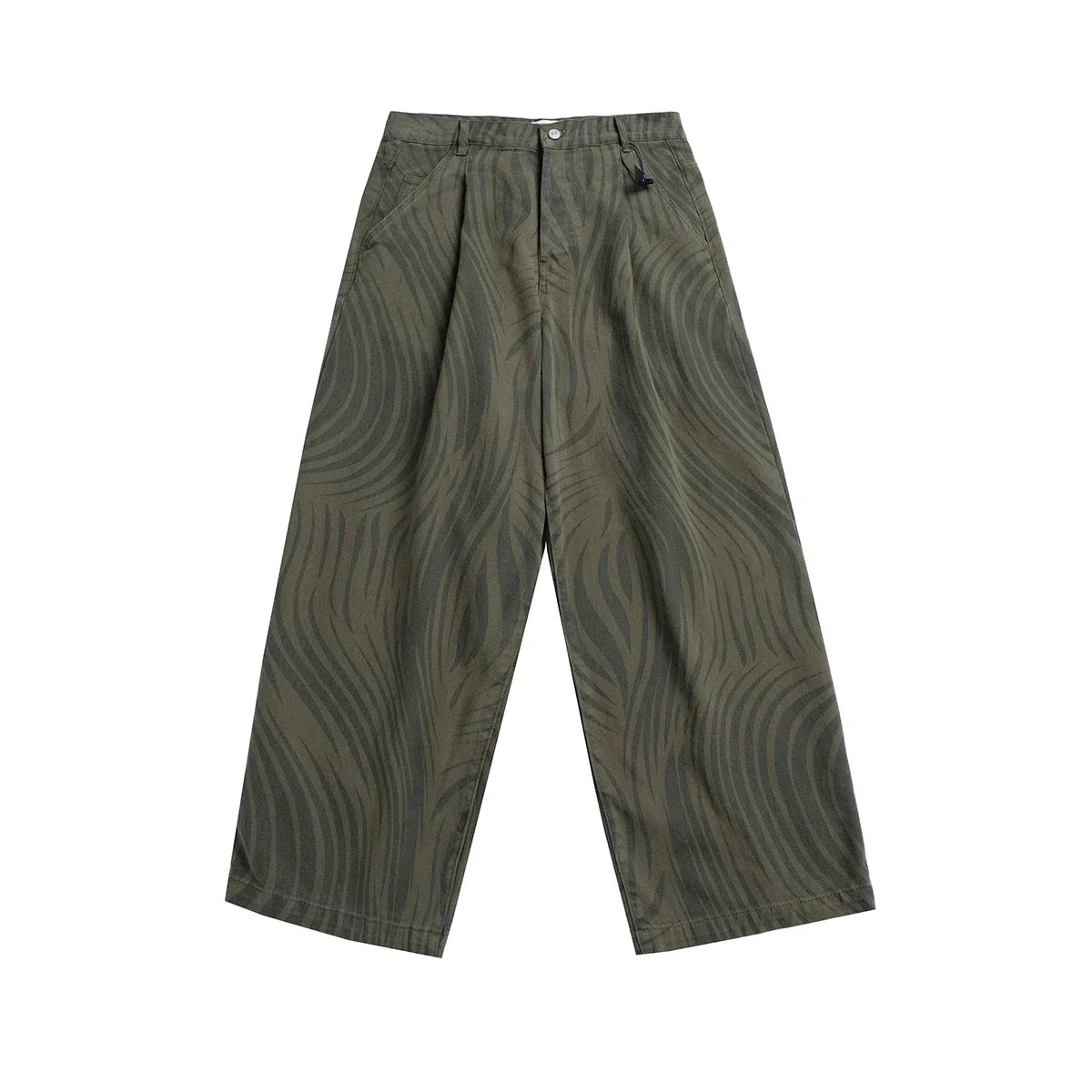 Hearujoy Streetwear Vintage Water Ripple Thread Printed Jeans for Men Patchwork Straight Wide Leg Baggy Denim Pants Oversize Loose Cargos