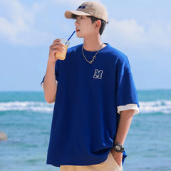 HEARUJOY  -  Summer Oversized T Shirt Men Tees Short Sleeve Korean Fashion T-shirts Hip Hop Streetwear Drop Shoulder Male Casual Tops
