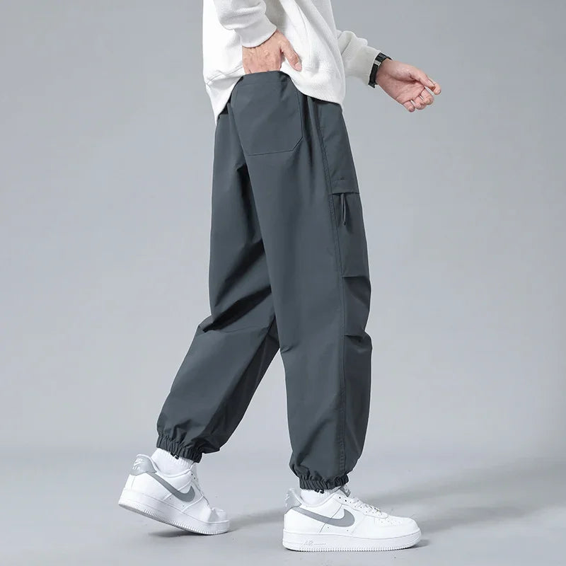 Hearujoy 2024 New Men's Harlan Pants Straight Loose Neutral Sweatpants Casual Breathable Cargo Paratrooper Pant  Street Outdoor Trousers